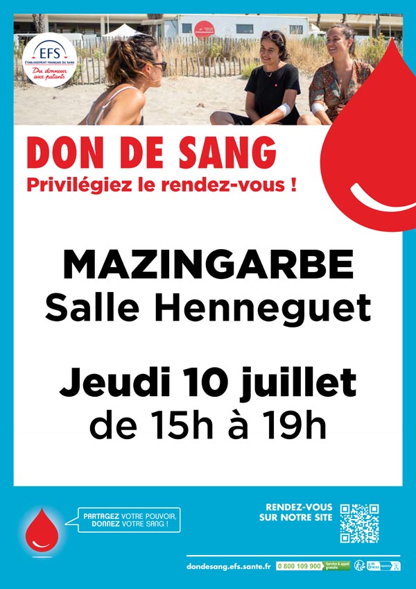AFFICHE DON DU SANG 10 JUILLET