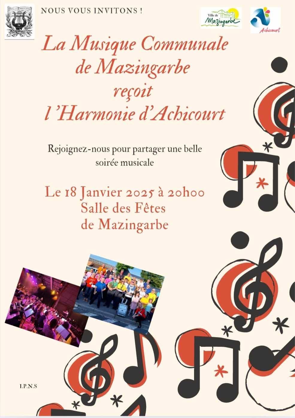 AFFICHE CONCERT MAZINGARBE ACHICOURT HARMONIE